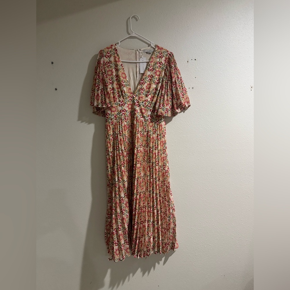 Baltic Born Floral Midi Dress in Red and Cream